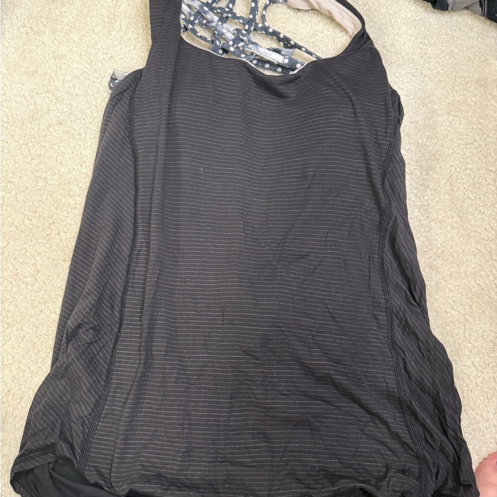 Lululemon Black Striped Women's Top